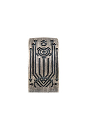 Single Creole 925 Silber matt oxidiert Tattoo Motiv