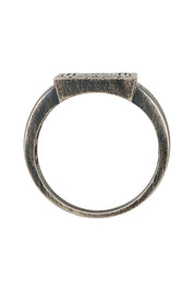 Ring 925 Silber Siegelring matt oxidiert Tattoo Motiv