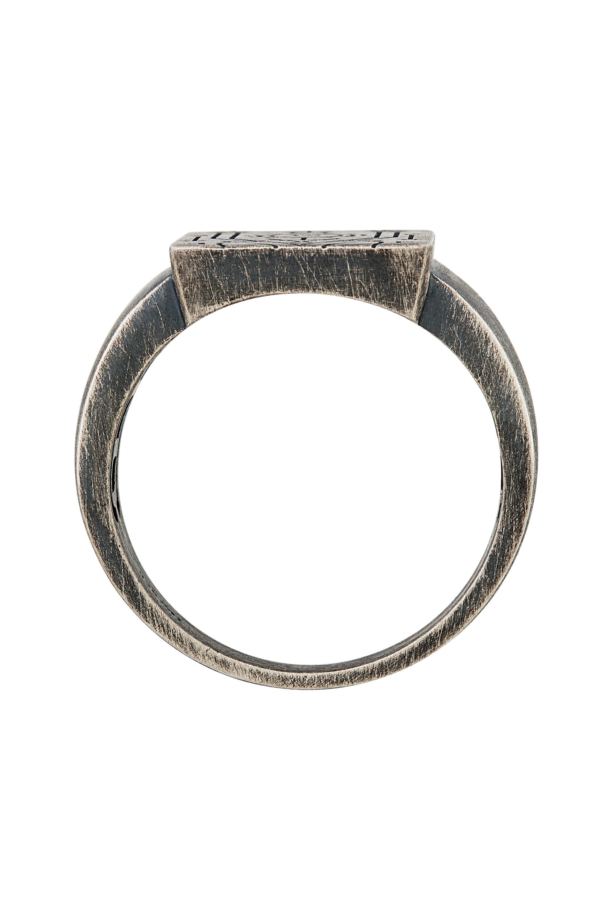 Ring 925 Silber Siegelring matt oxidiert Tattoo Motiv