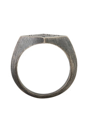 Ring 925 Silber Siegelring Raute matt oxidiert Tattoo Motiv