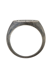 Ring 925 Silber Siegelring Kreis matt oxidiert Tattoo Motiv