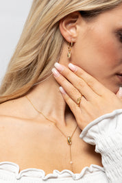 Halskette 925 Sterling Silber vergoldet Zirkonia Kauri Muschel Anhängern