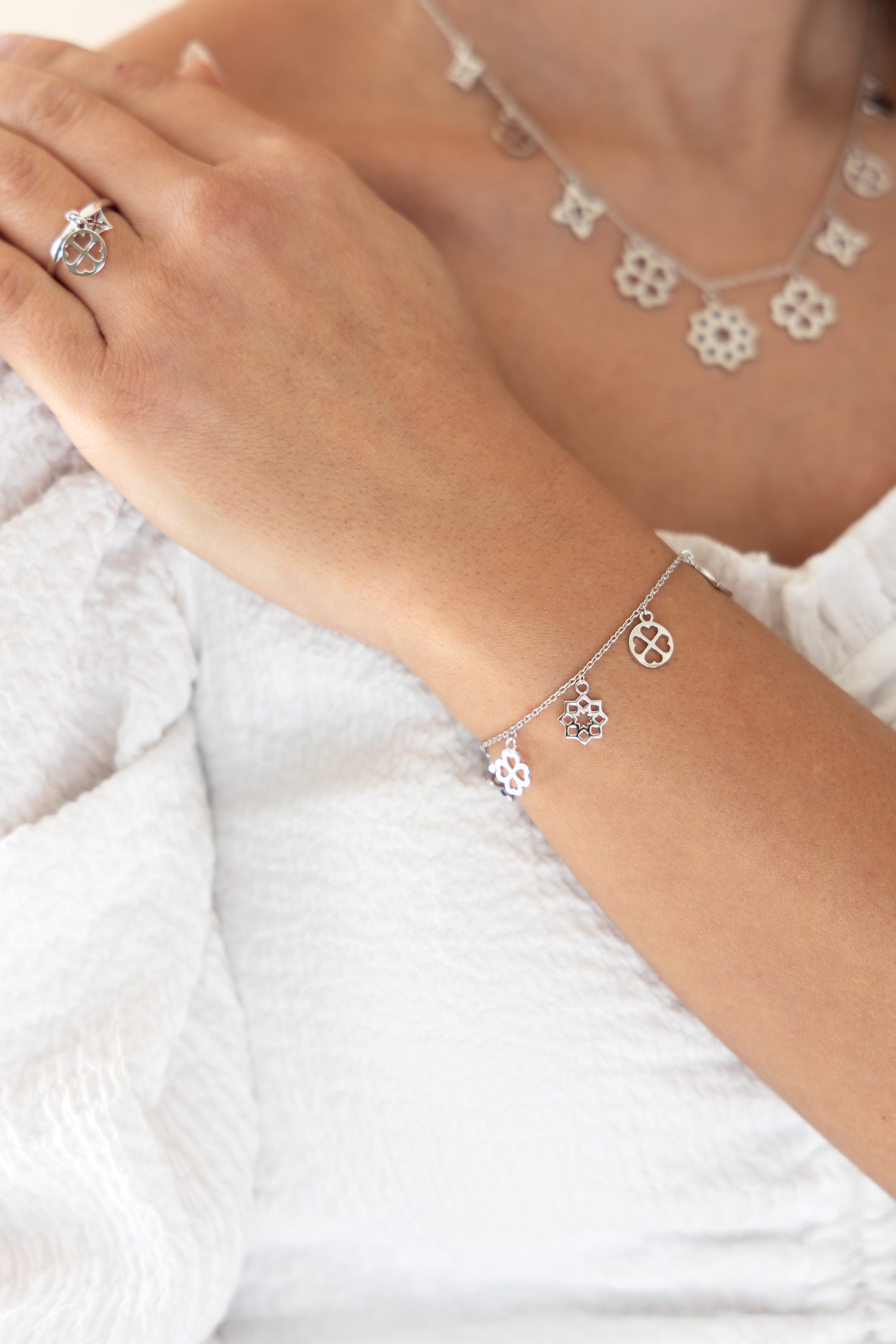 Armband 925 Silber rhodiniert Anhänger