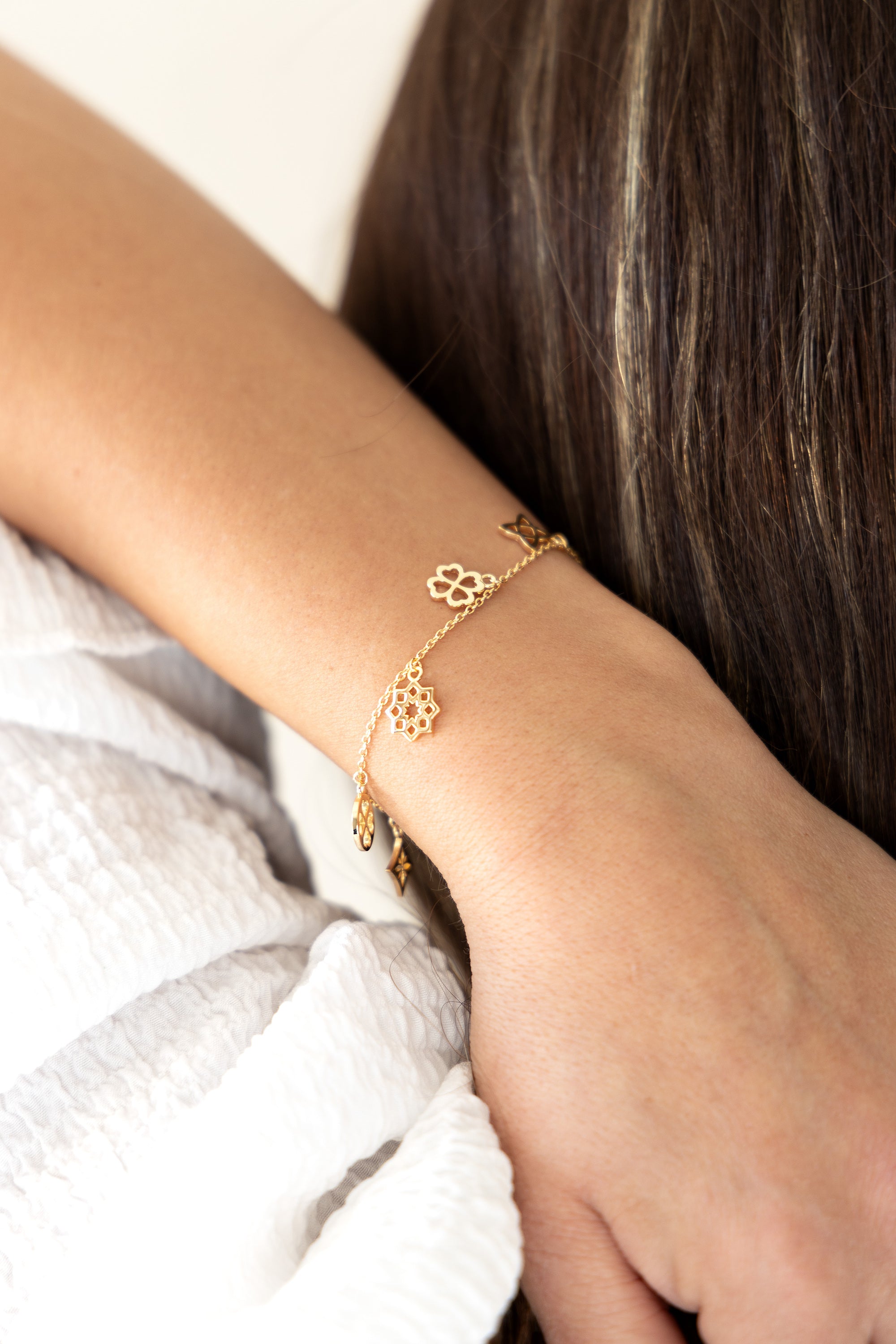 Armband 925 Silber vergoldet Anhänger