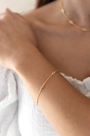 Armband 925 Silber vergoldet Rauten Cut-Outs