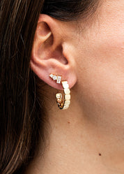 Creole 925 Sterling Silber vergoldet Square