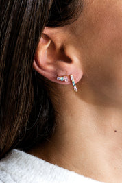 Ohrstecker 925 Sterling Silber gelb vergoldet Zirkonia Pastell