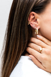 Ear Cuff 925 Sterling Silber vergoldet Anhänger Zirkonia