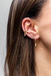 Creole 925 Sterling Silber gelb vergoldet mit Zirkonia Anhänger