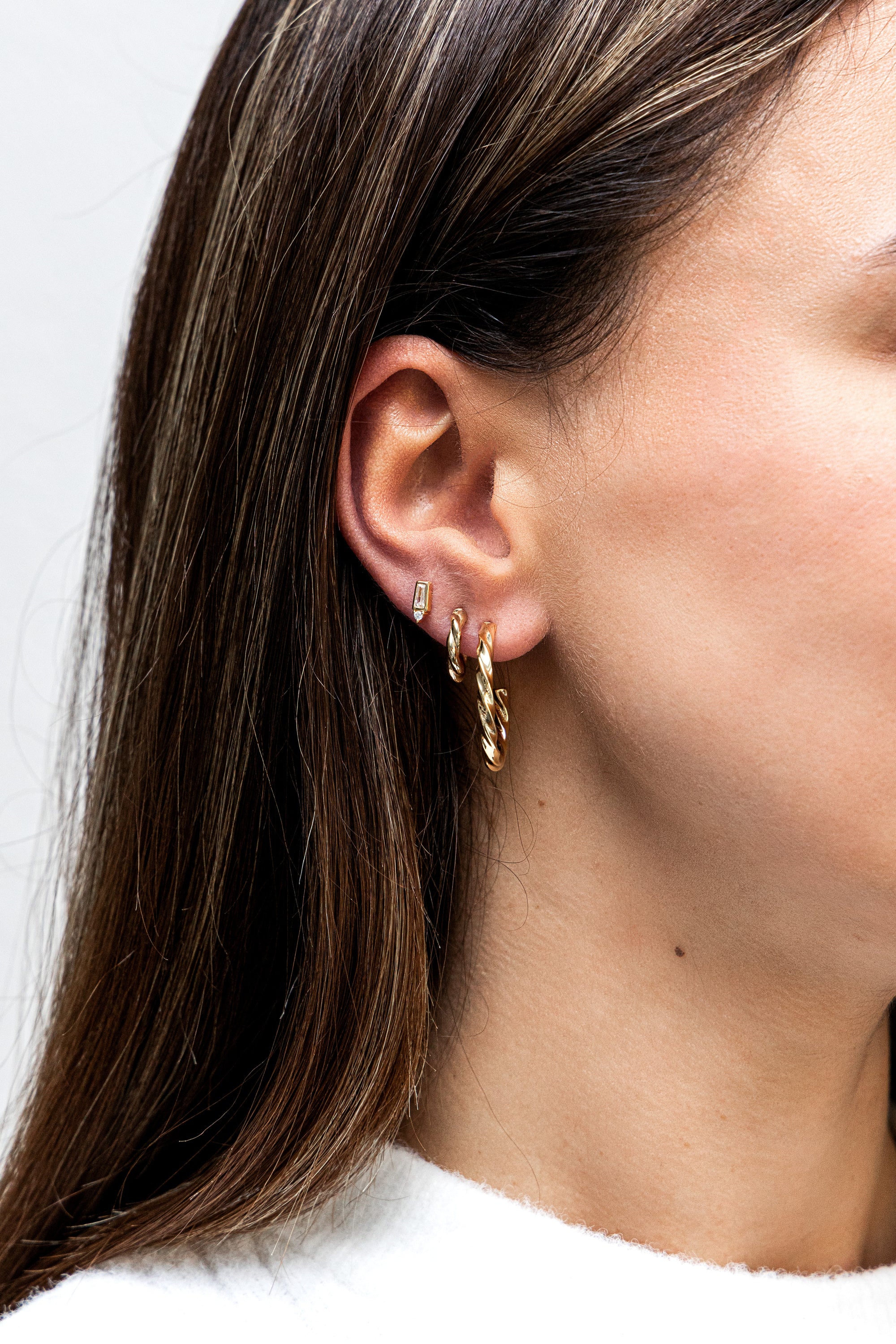 Creole 925 Sterling Silber vergoldet Twist