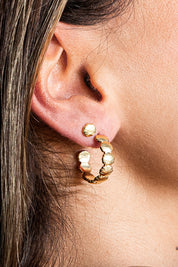 Creole 925 Sterling Silber gelb vergoldet Muschel