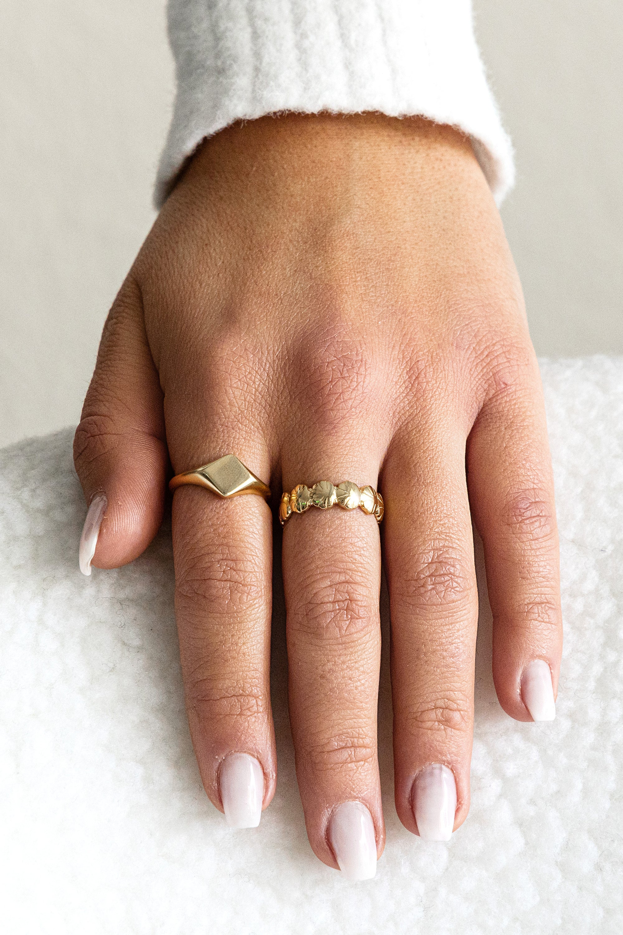 Ring 925 Sterling Silber vergoldet Shells Muscheln