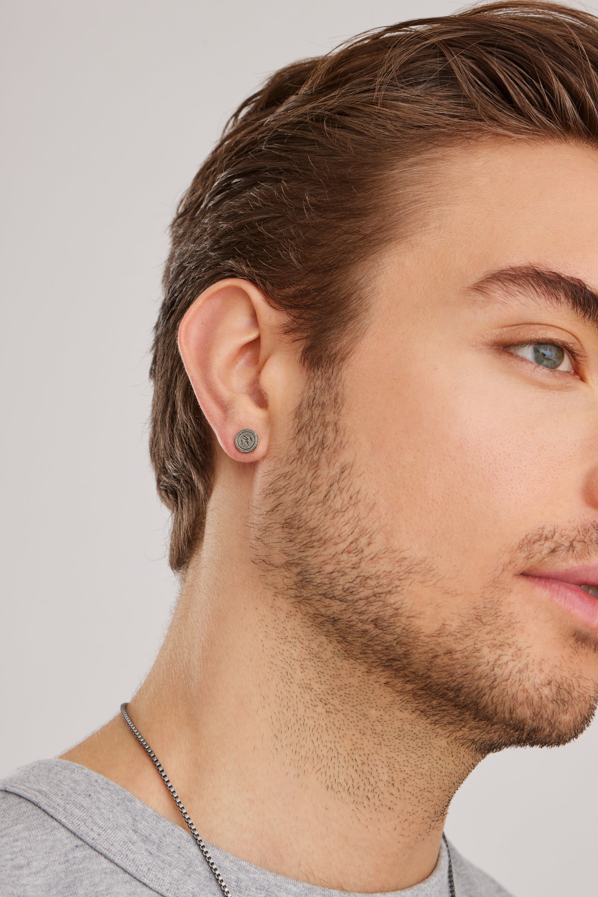 Single Ohrstecker 925/-Sterling Silber matt oxodiert Blitz Rock Music