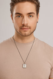 Anhänger mit Kette 925/- Silber matt oxidiert Sailor Wappen