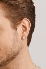 Single Ohrstecker 925/-Sterling Silber satiniert oxodiert Champion Wappen