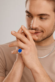 Ring 925 Silber rhodiniert Lapislazuli