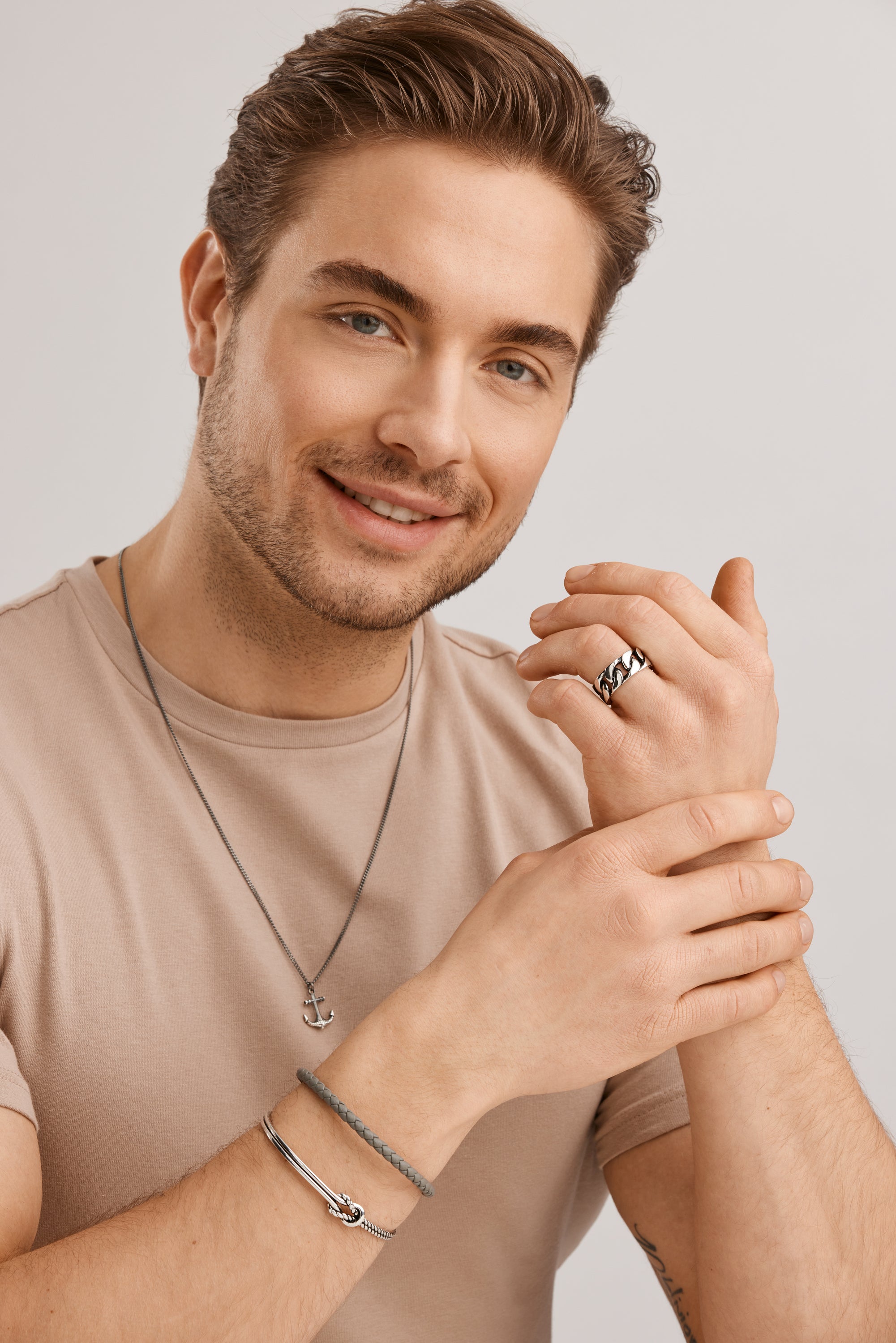 Anhänger mit Kette 925/- Sterling Silber rhodiniert Anker