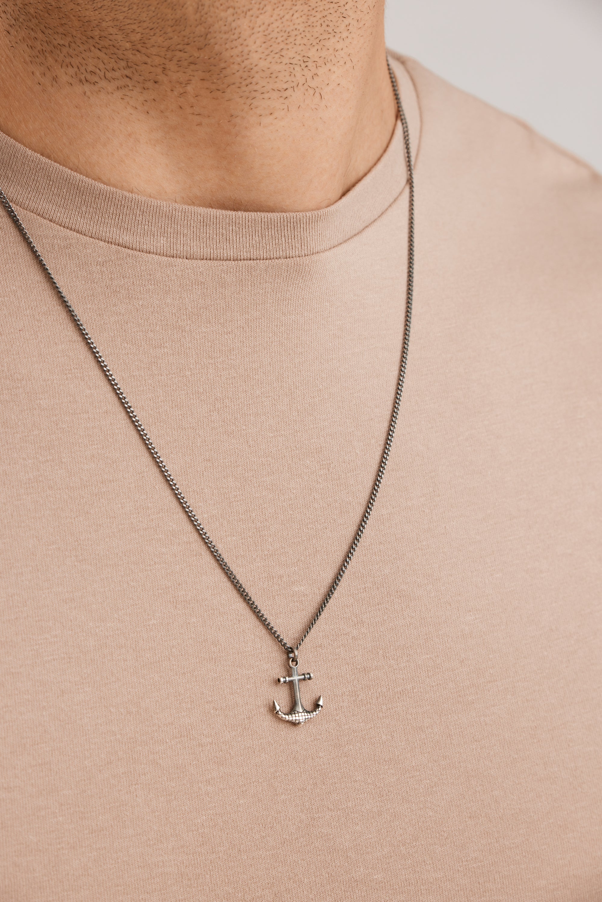 Anhänger mit Kette 925/- Sterling Silber rhodiniert Anker