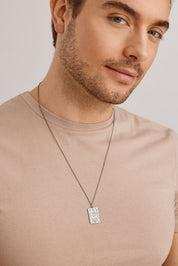 Anhänger mit Kette 925/- Silber matt oxidiert Tattoo Motiv