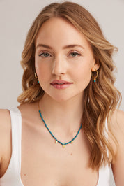 Halskette 925 Silber vergoldet türkiser Howlith Plättchen