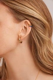 Ear Cuff 925 Silber vergoldet Lapislazuli