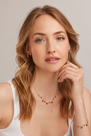 Collier 925 Silber vergoldet Lapislazuli Plättchen