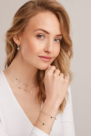 Collier 925 Silber rhodiniert Anhänger Kleeblatt