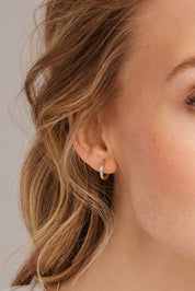 Creolen 925 Sterling Silber gelb vergoldet Zirkonia Pastell