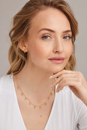 Collier 925 Sterling Silber gelb vergoldet Anhänger Zirkonia Baguette Pastell