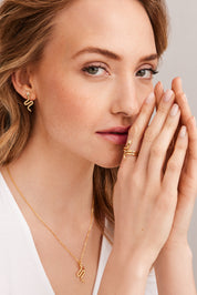 Ohrstecker 925 Silber vergoldet Schlange mit Zirkonia