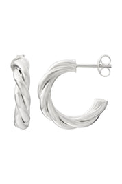 Creole 925 Sterling Silber rhodiniert twisted medium