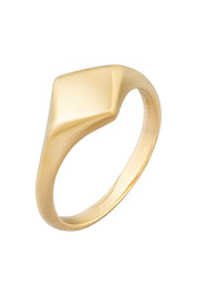 Ring 925 Sterling Silber vergoldet Siegelring Raute