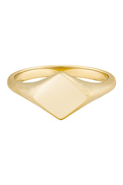 Ring 925 Sterling Silber vergoldet Siegelring Raute