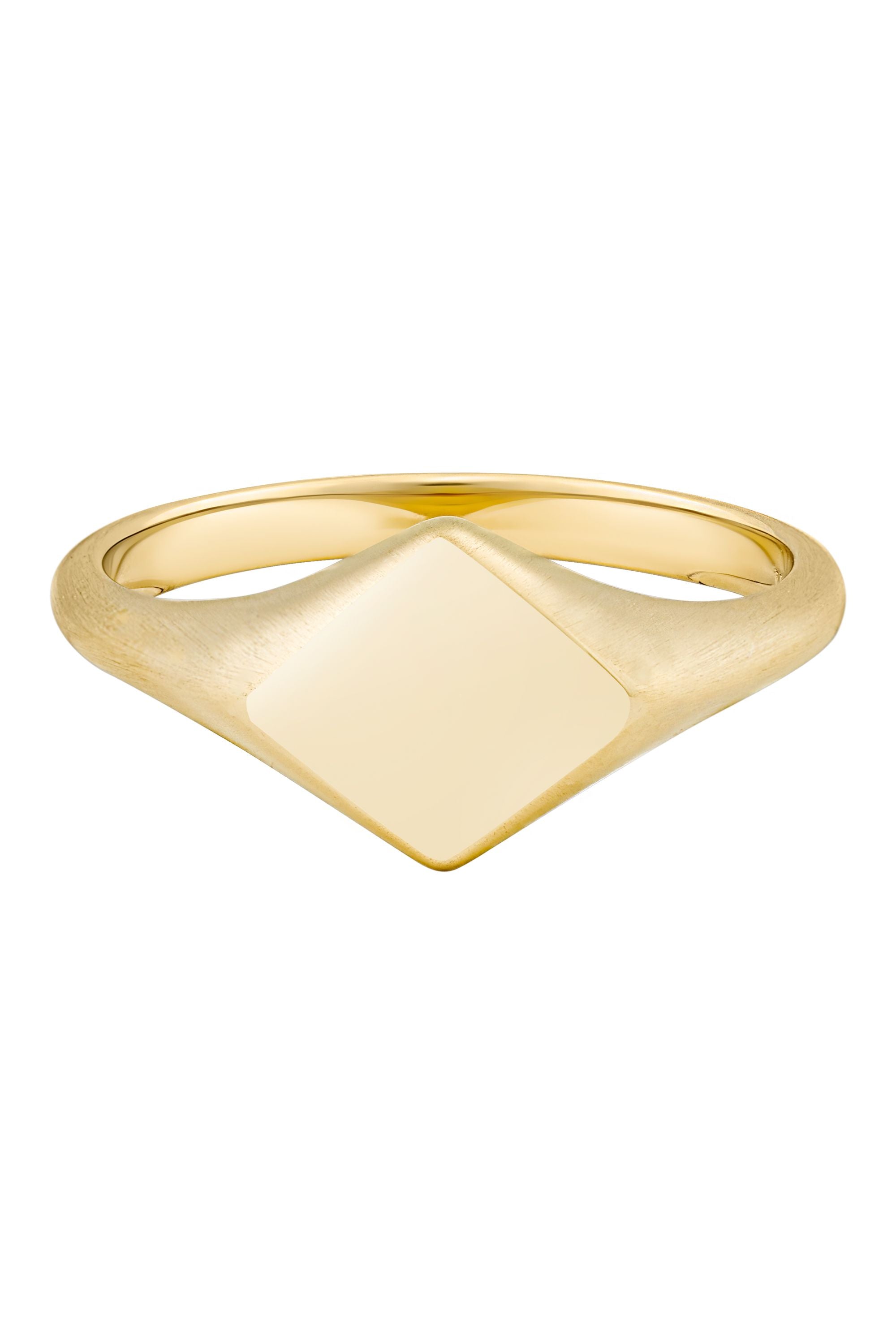 Ring 925 Sterling Silber vergoldet Siegelring Raute