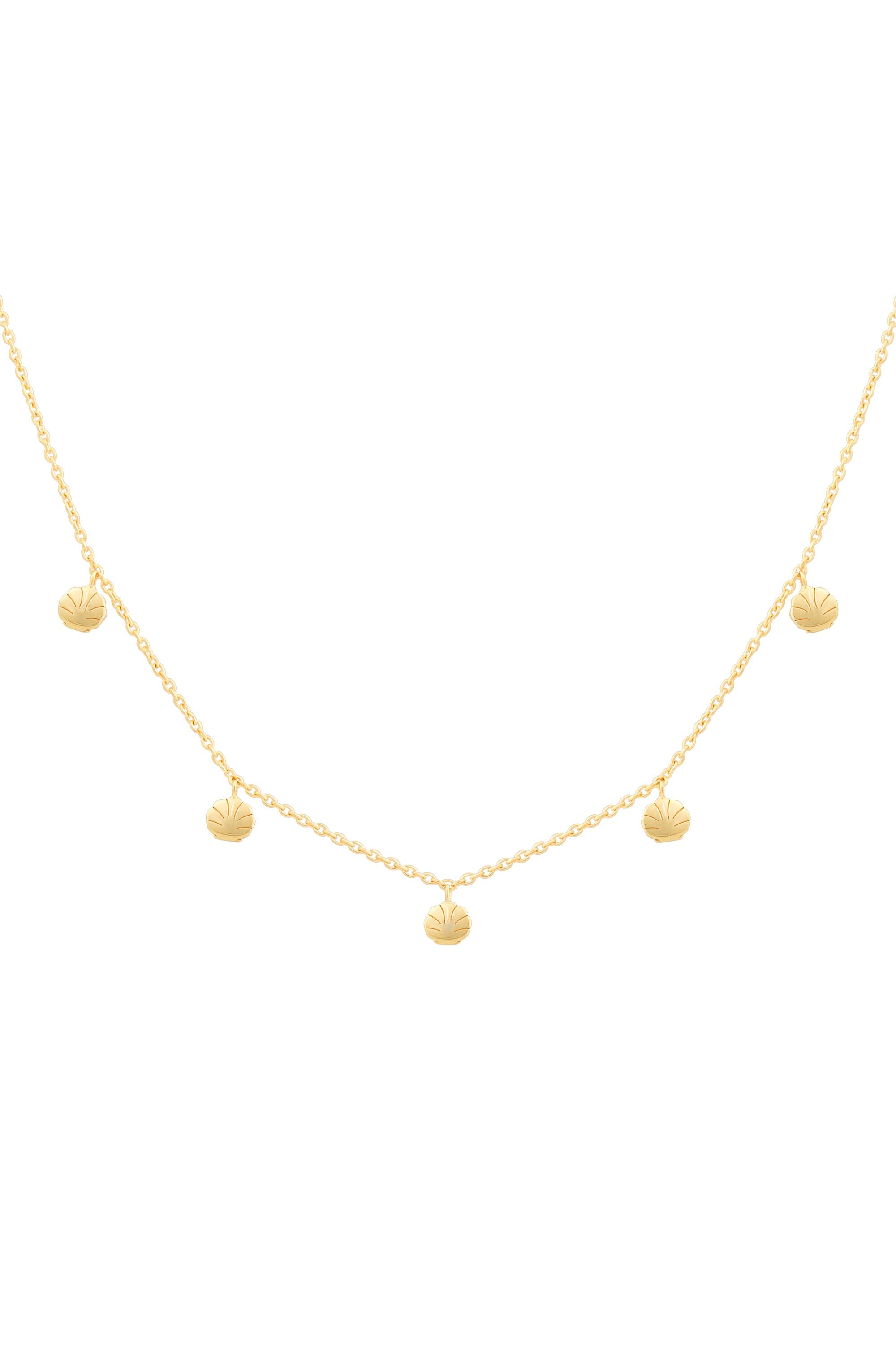 Halskette 925 Silber vergoldet mit Muschel Anhängern