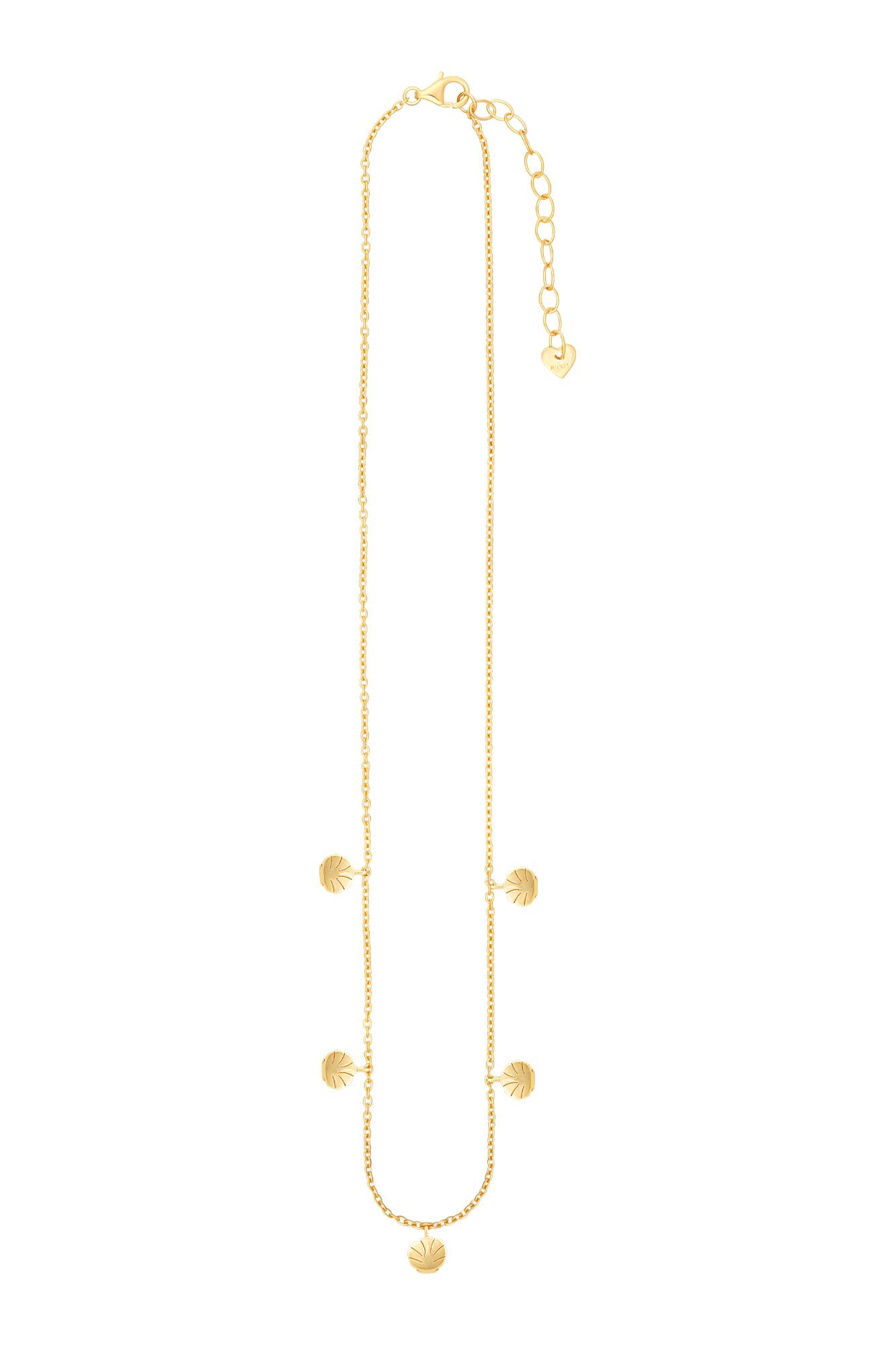 Halskette 925 Silber vergoldet mit Muschel Anhängern