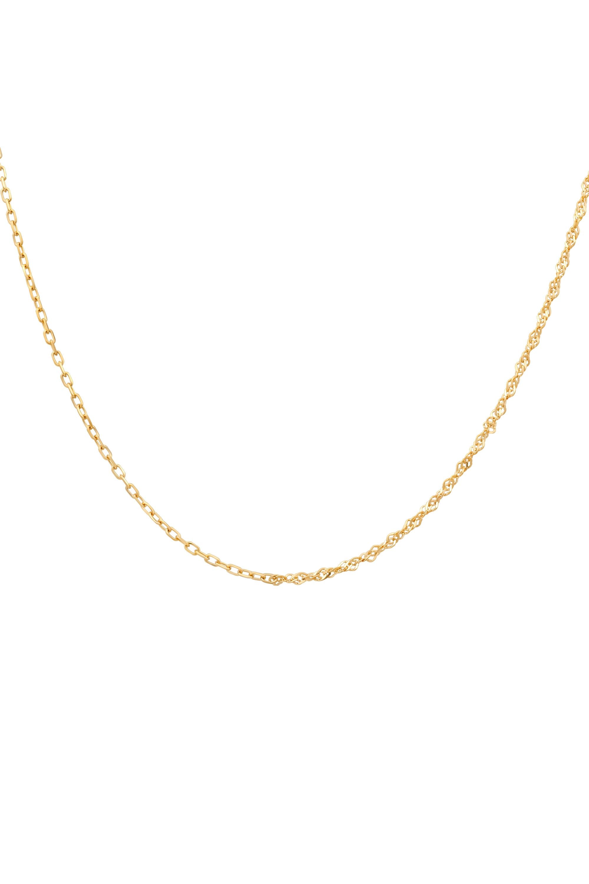 Halskette Silber 925 vergoldet Mixed Chains 42cm lang