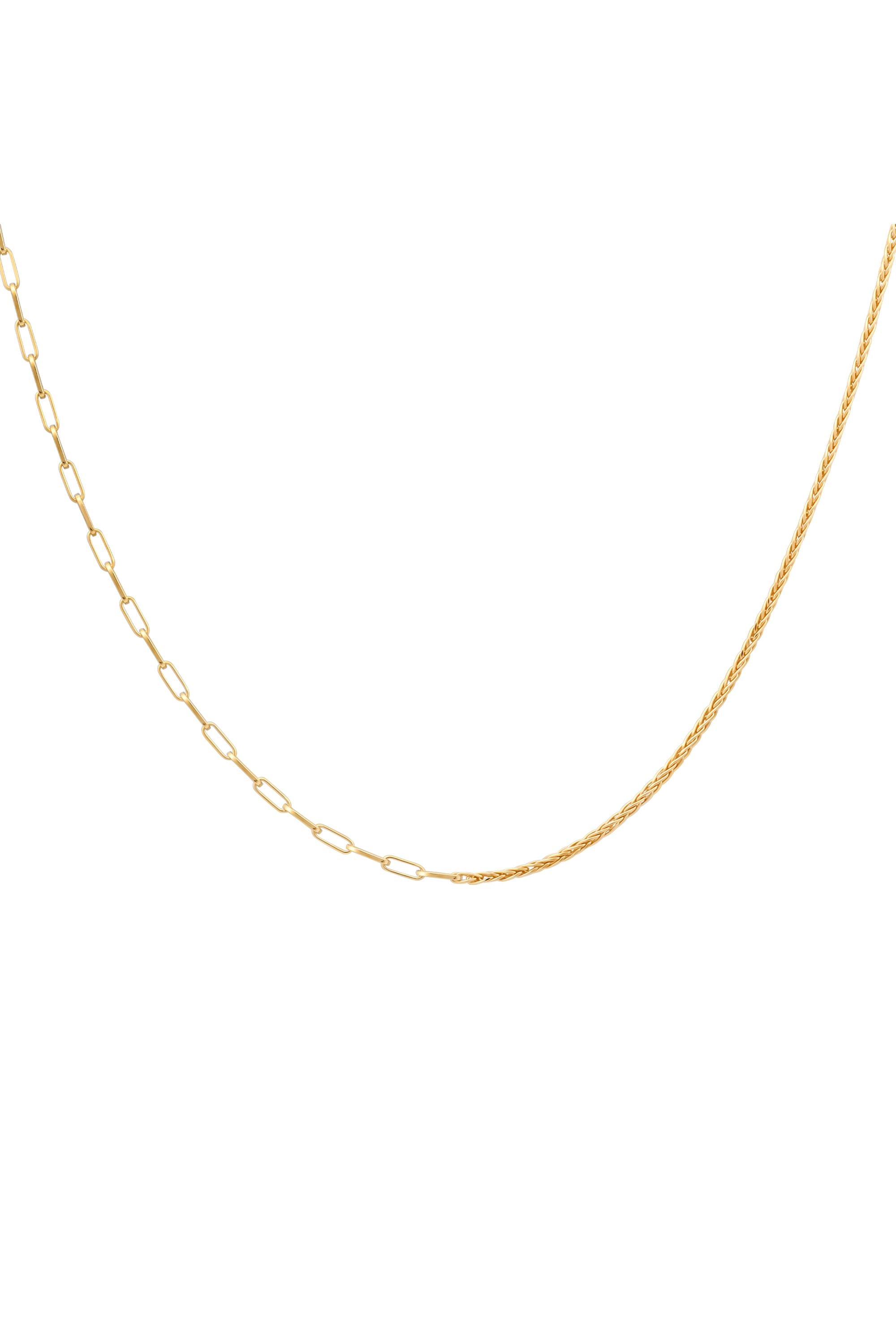 Halskette Silber 925 vergoldet Mixed Chains 55cm lang