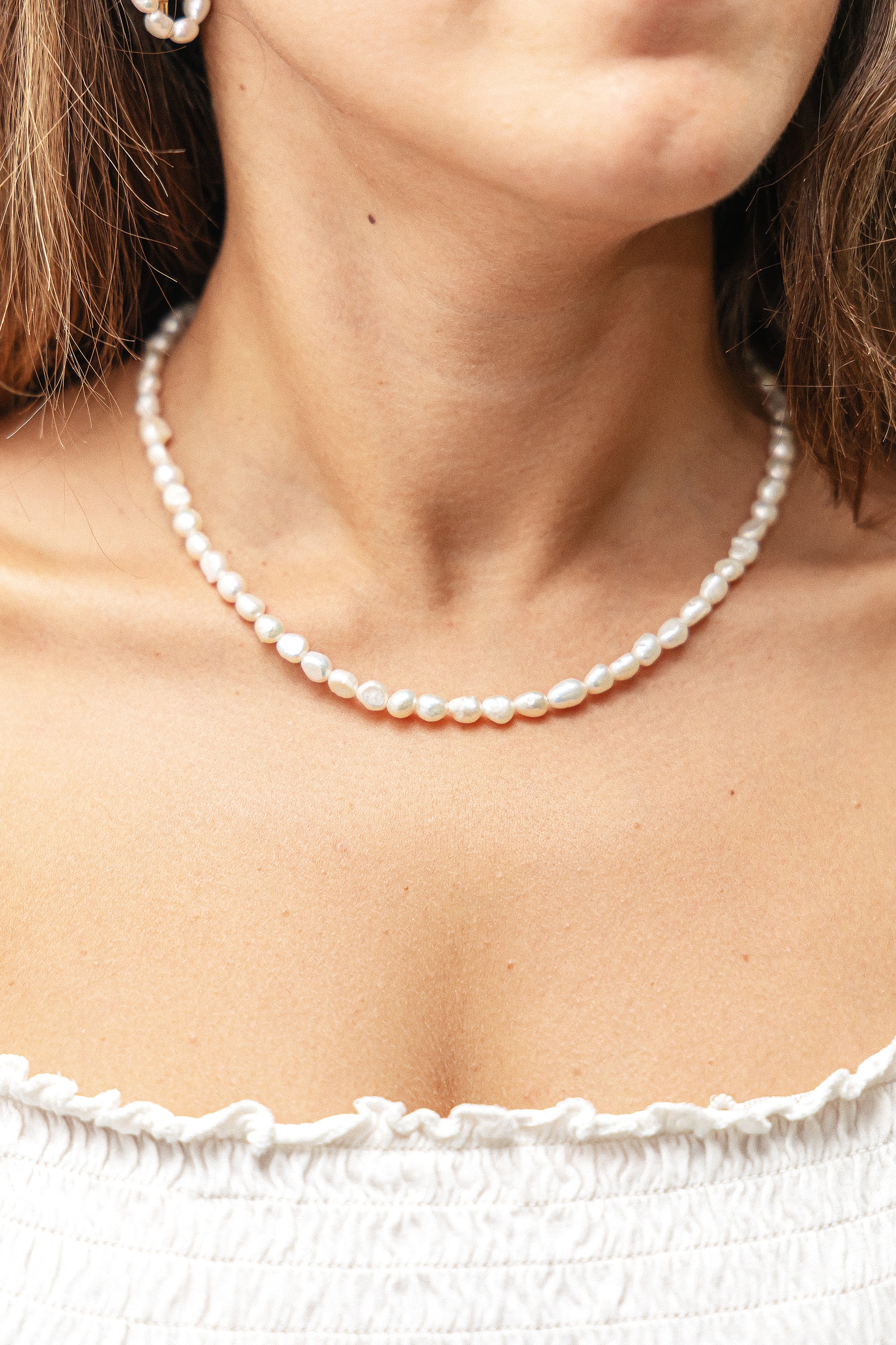 Halskette 925 Silber Perlenkette