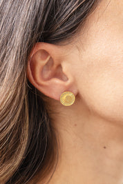 Ohrstecker 925 Silber vergoldet Münze Sonne