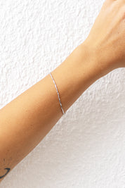 Armband 925/- Sterling Silber rhodiniert Schlangenkette vierseitig diamantiert gedreht