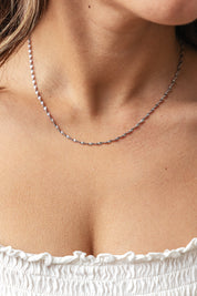 Collier 925/- Sterling Silber Flachpanzer Kette gedreht  rhodiniert