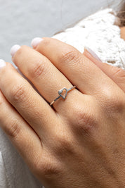 Ring 925/- Sterling Silber rhodiniert Zirkonia Herz