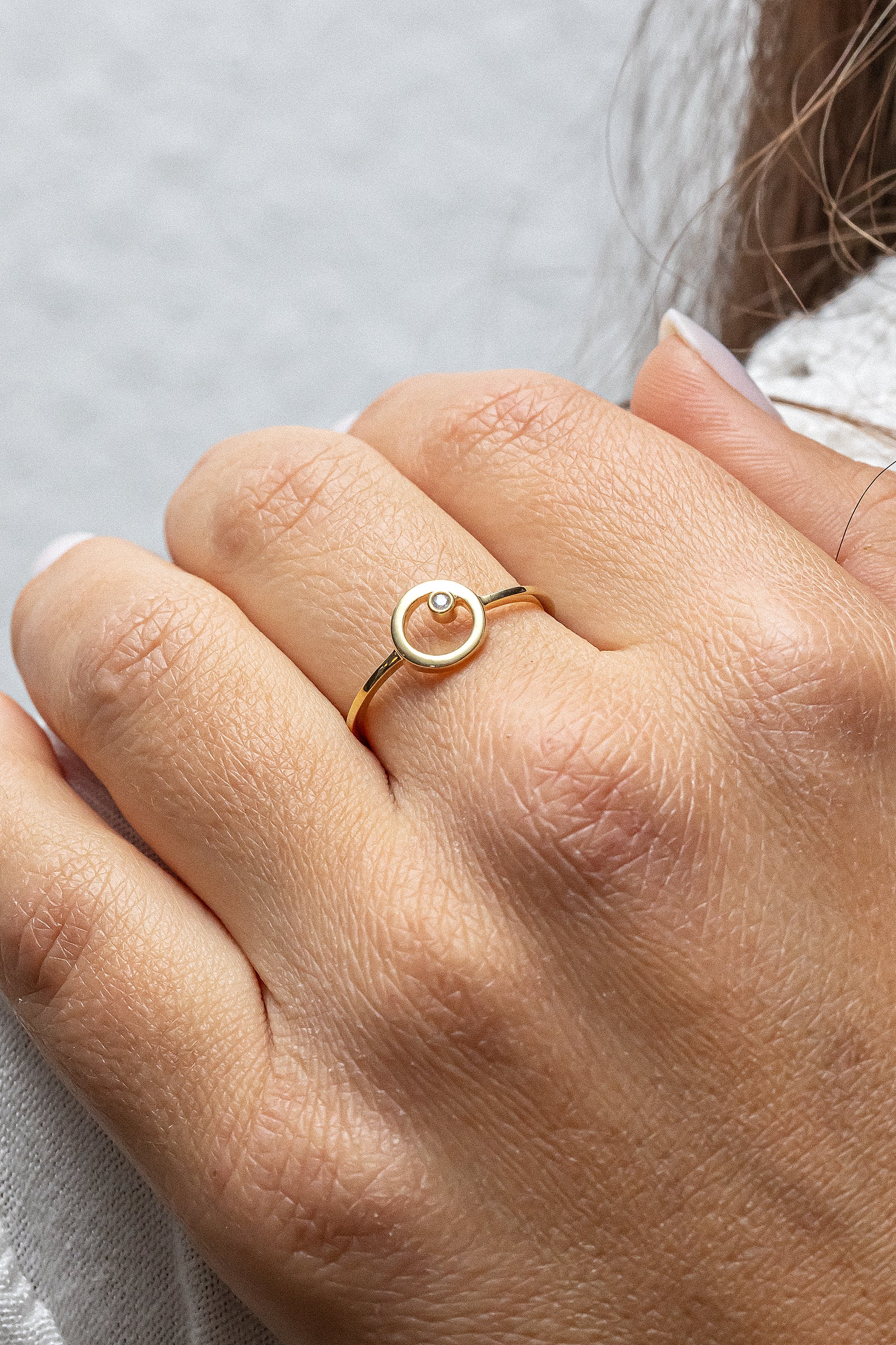 Ring 925 Sterling Silber gelb vergoldet Zirkonia