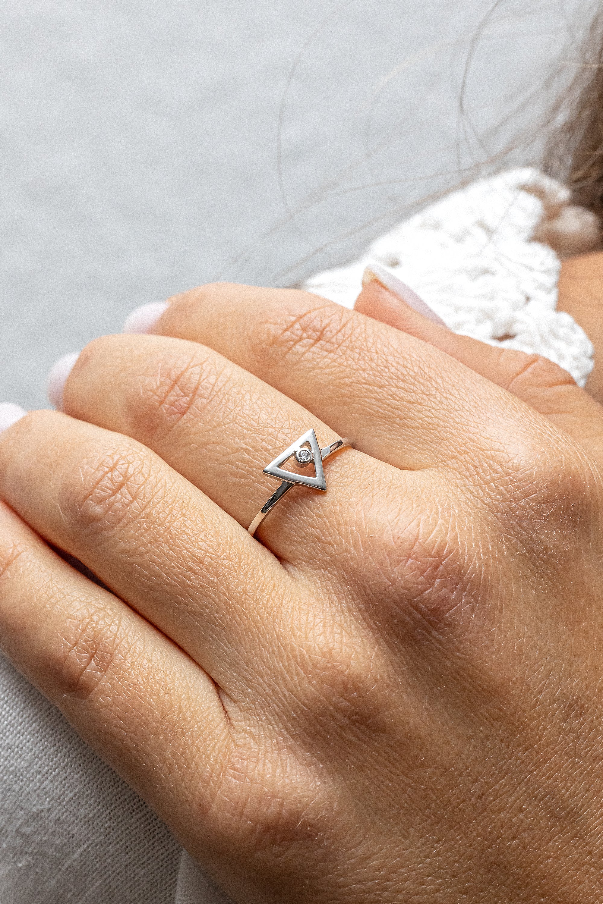 Ring 925 Sterling Silber rhodiniert Zirkonia