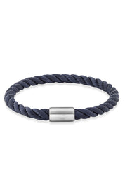 Armband Edelstahl Textilband Navy blau 23cm