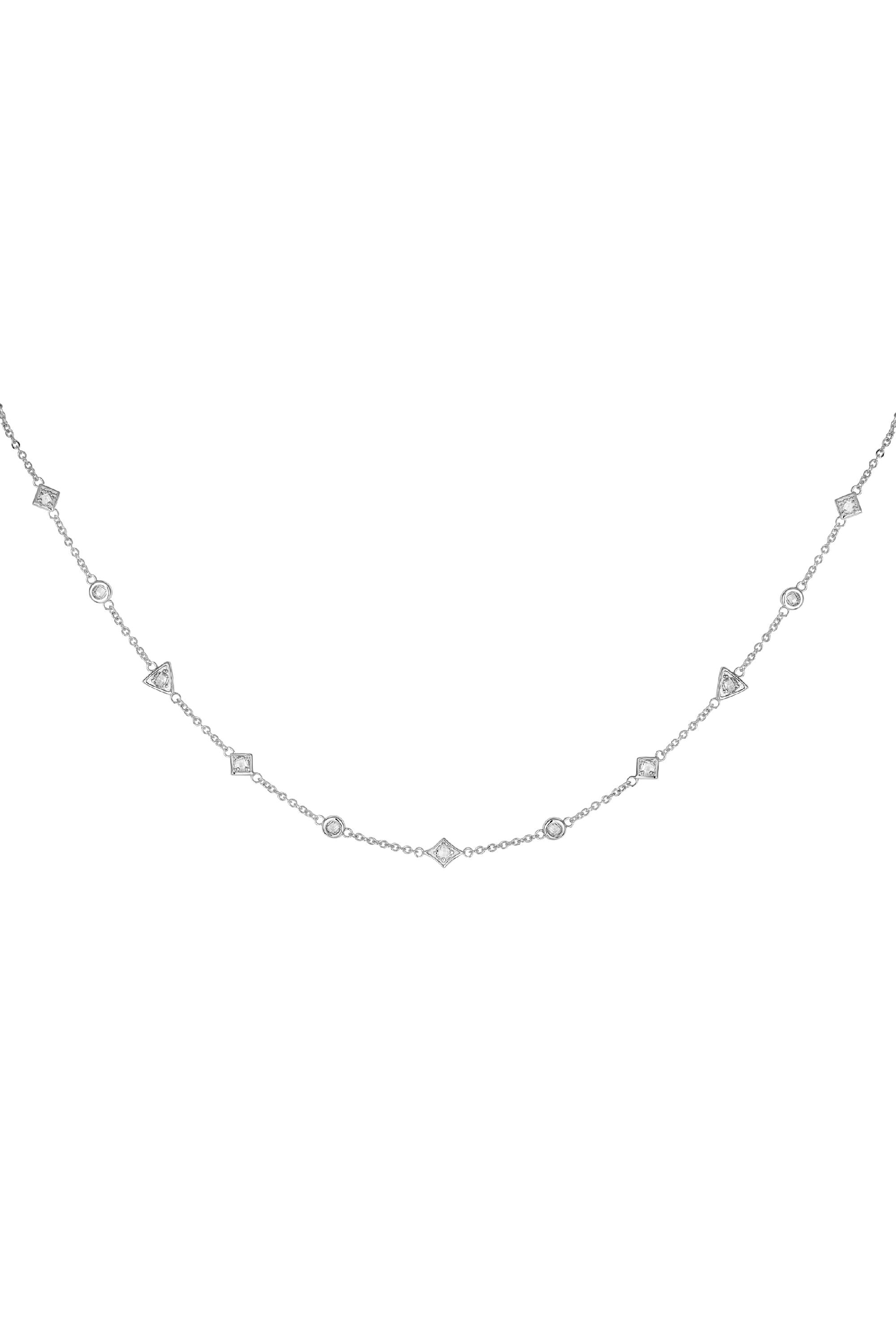 Halskette Choker 925 Silber rhodiniert mit Zirkonia