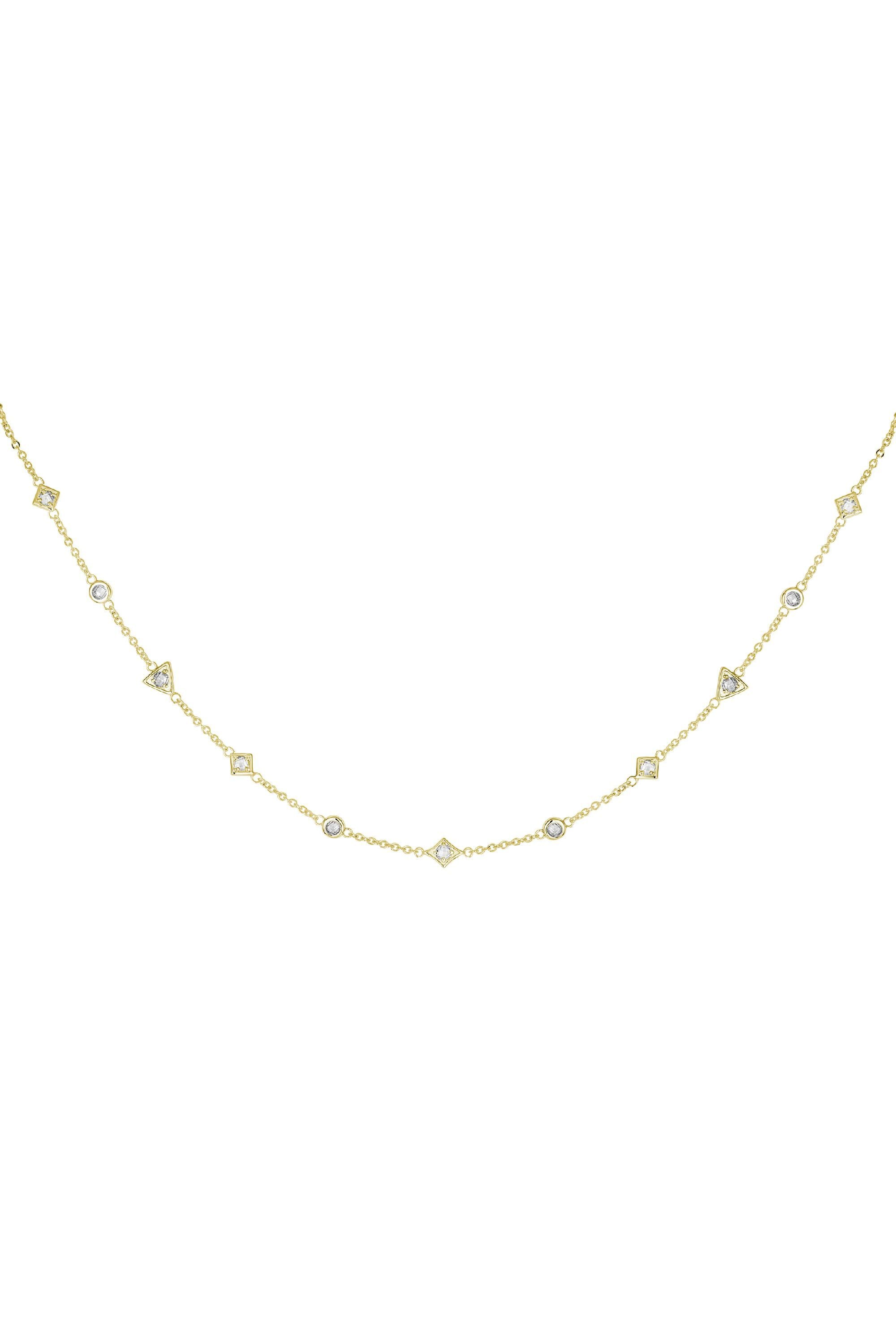 Halskette Choker 925 Silber vergoldet mit Zirkonia