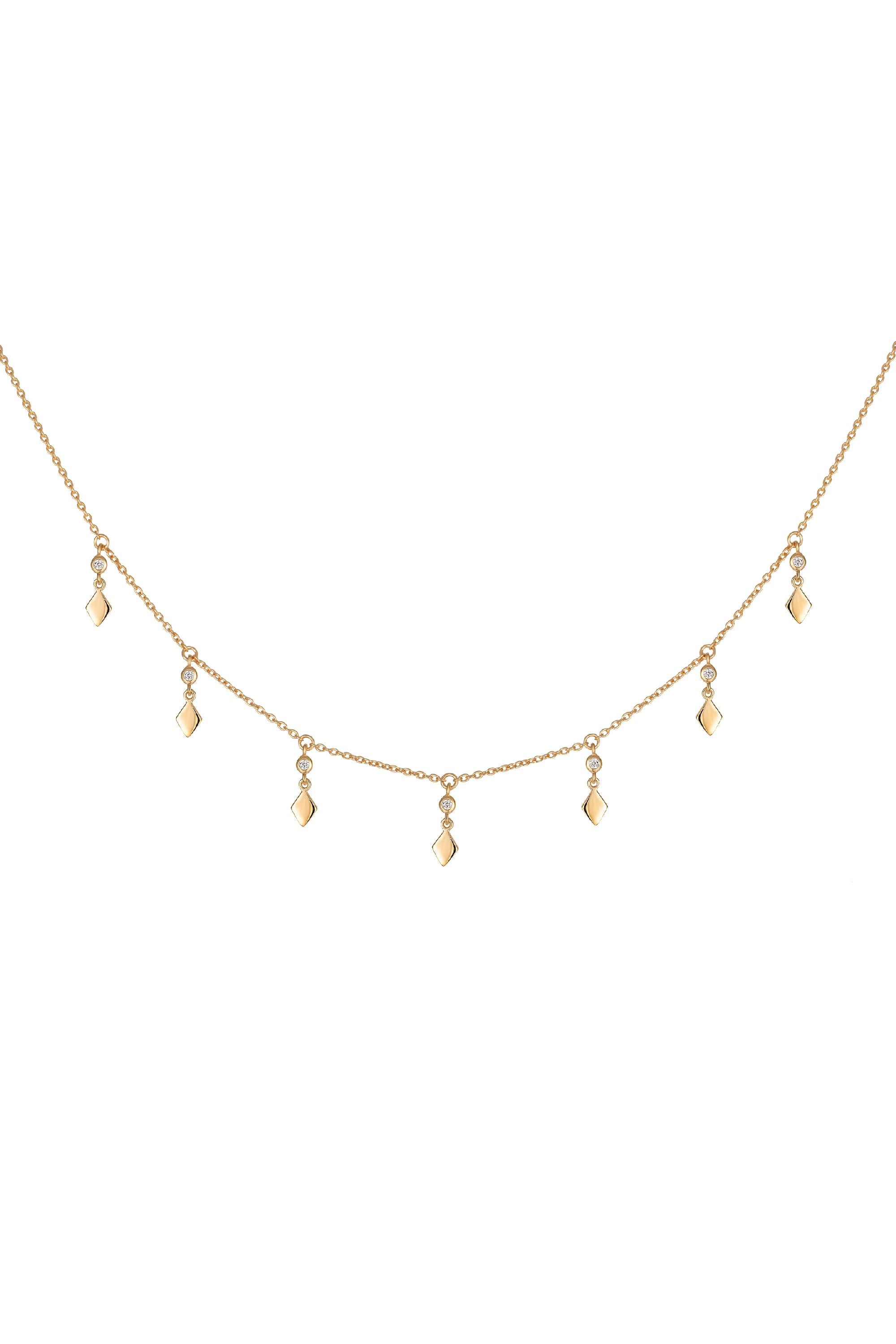 Halskette  925 Silber vergoldet mit Zirkonia