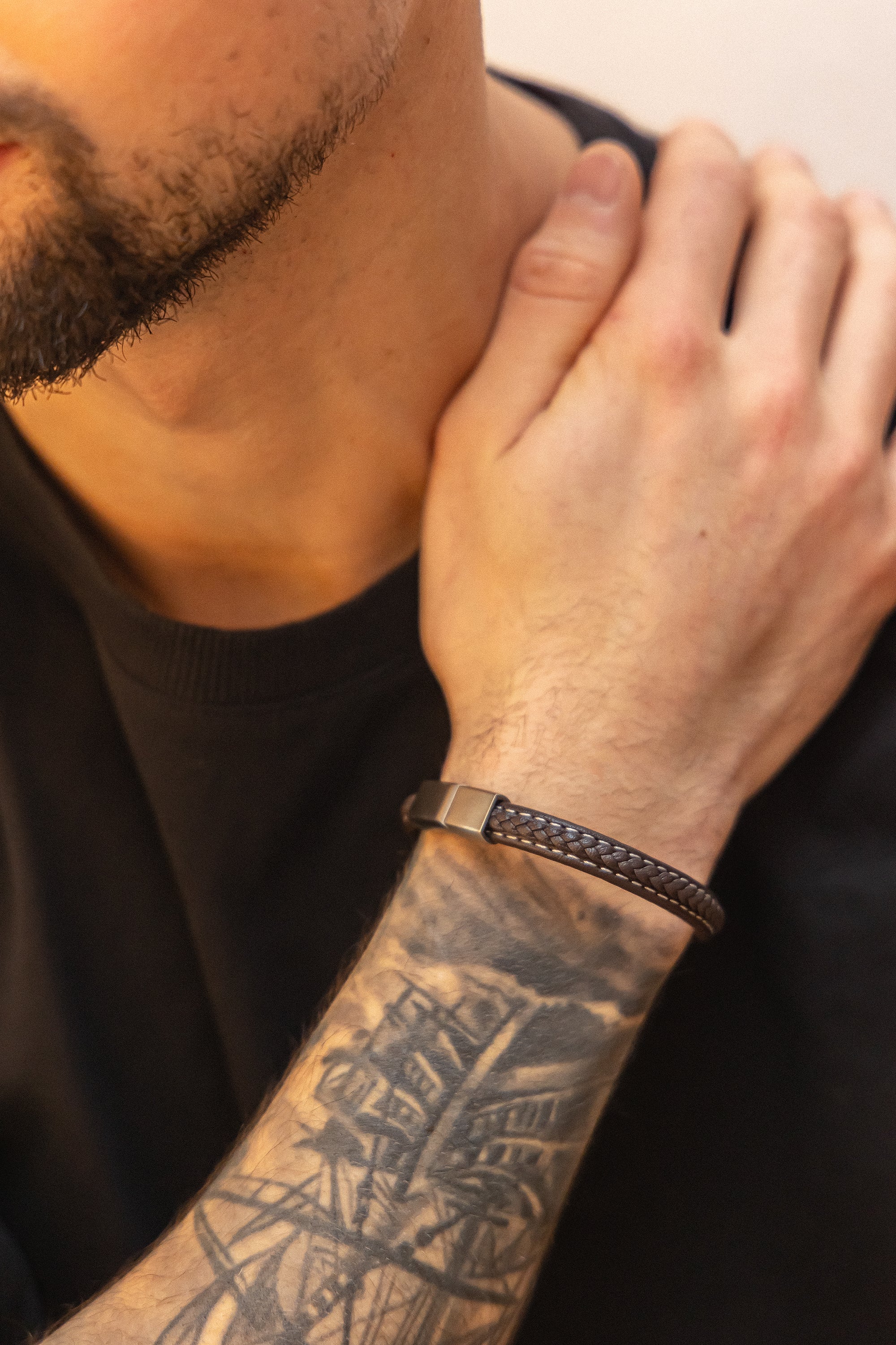 Armband Lederarmband braun 21cm mit Verlängerung